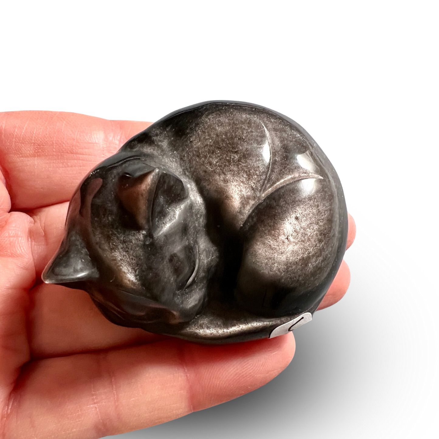 Silver Obsidian Cat 55mm – Protection and Calm
