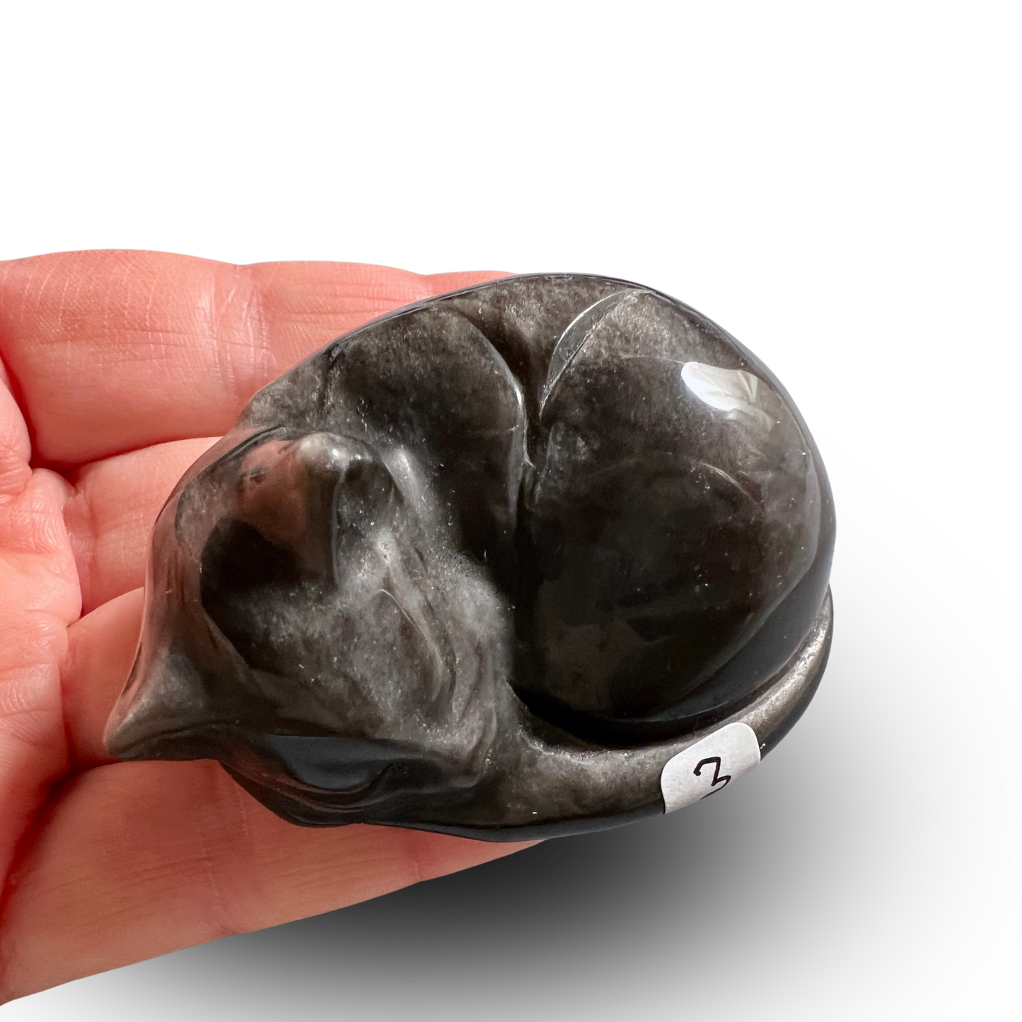 Silver Obsidian Cat 55mm – Protection and Calm