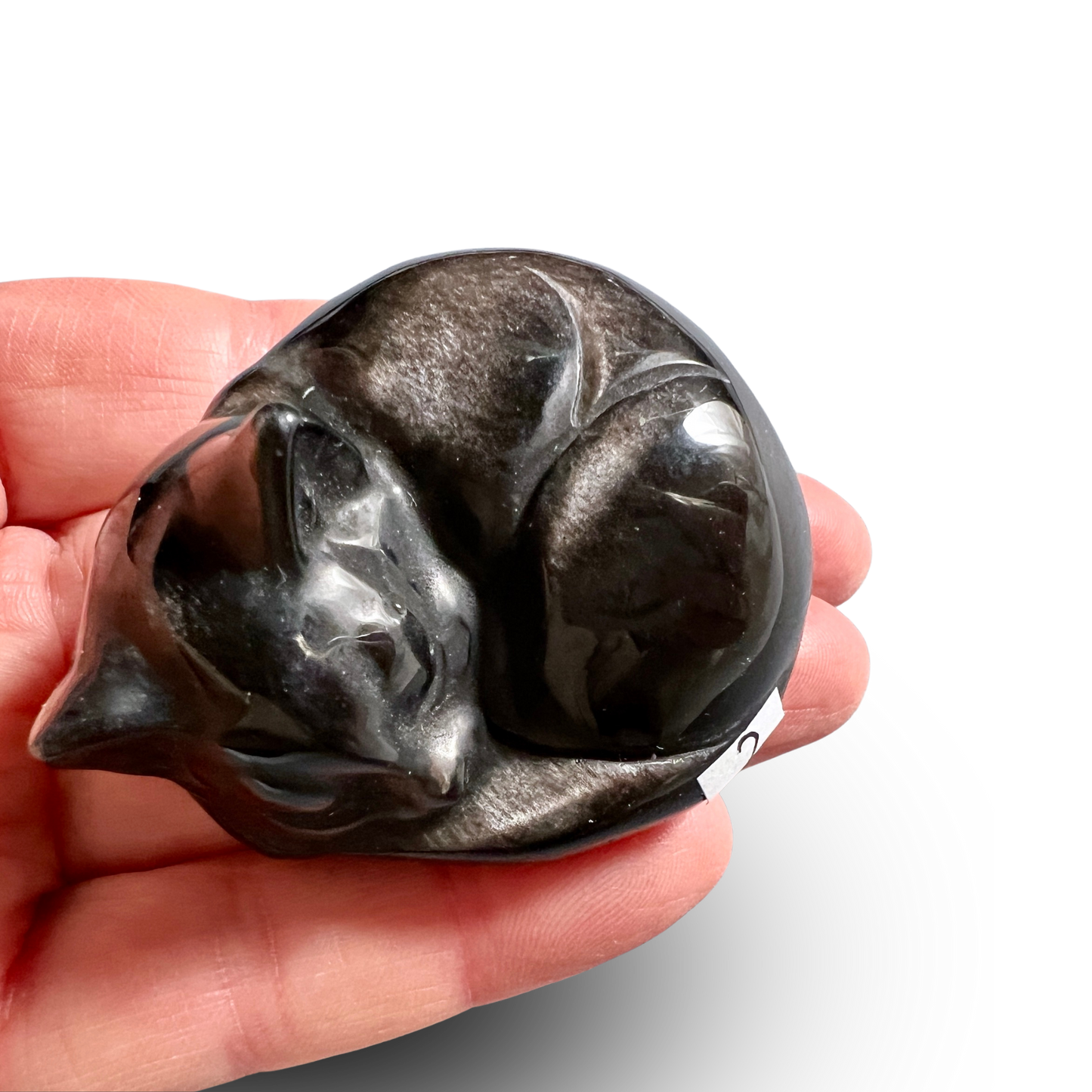 Silver Obsidian Cat 55mm – Protection and Calm