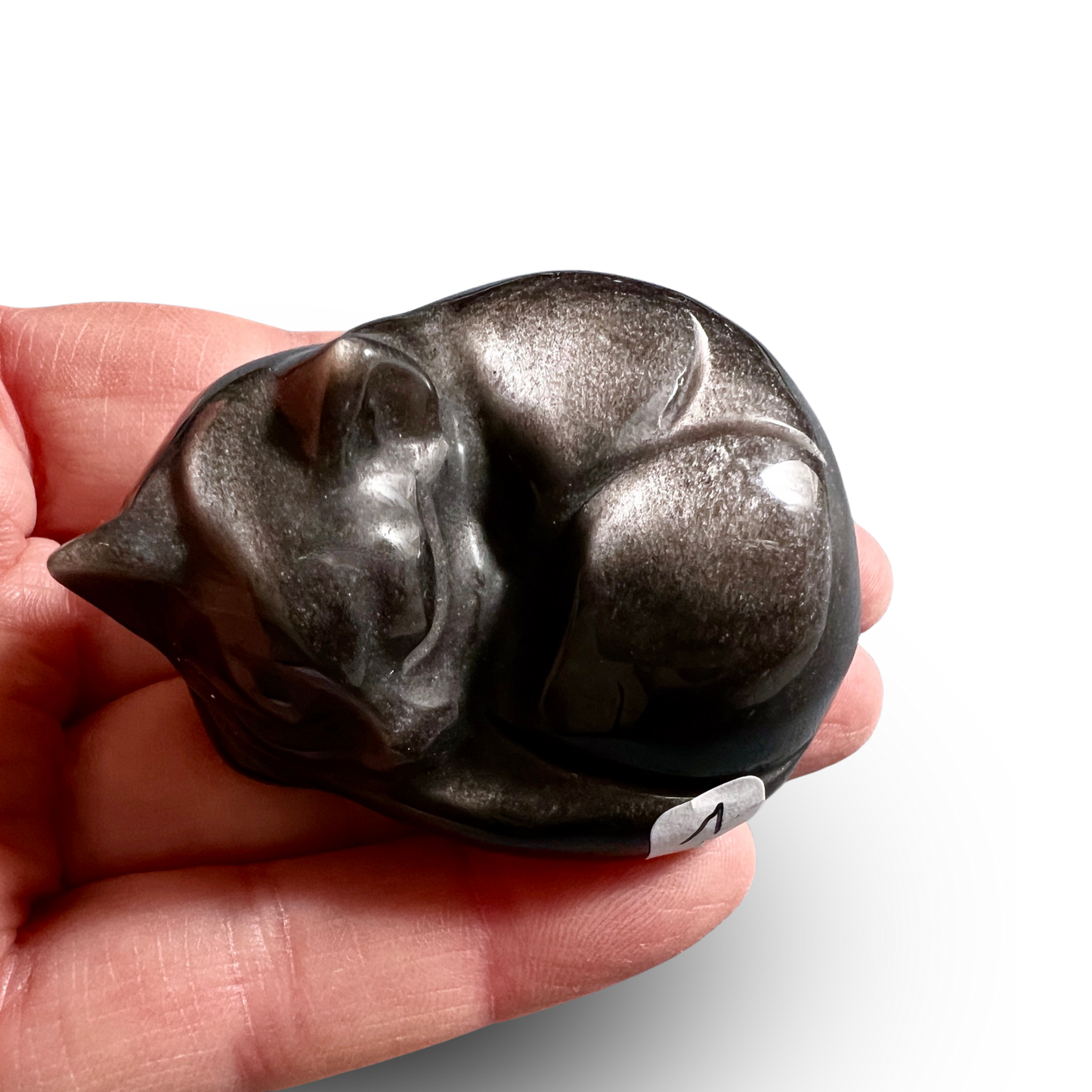 Silver Obsidian Cat 55mm – Protection and Calm
