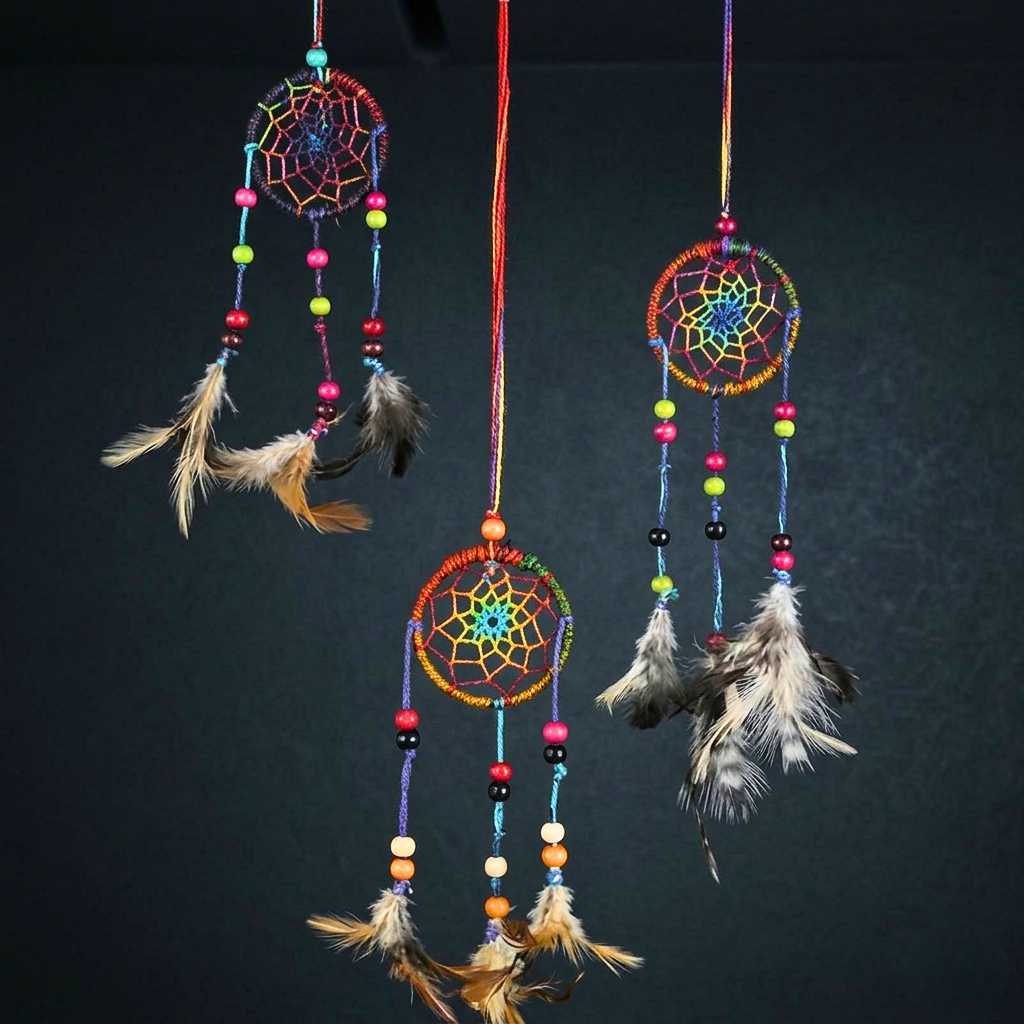 Traumfänger Hanf Regenbogen 20cm | Bunte Träume für dein Zuhause