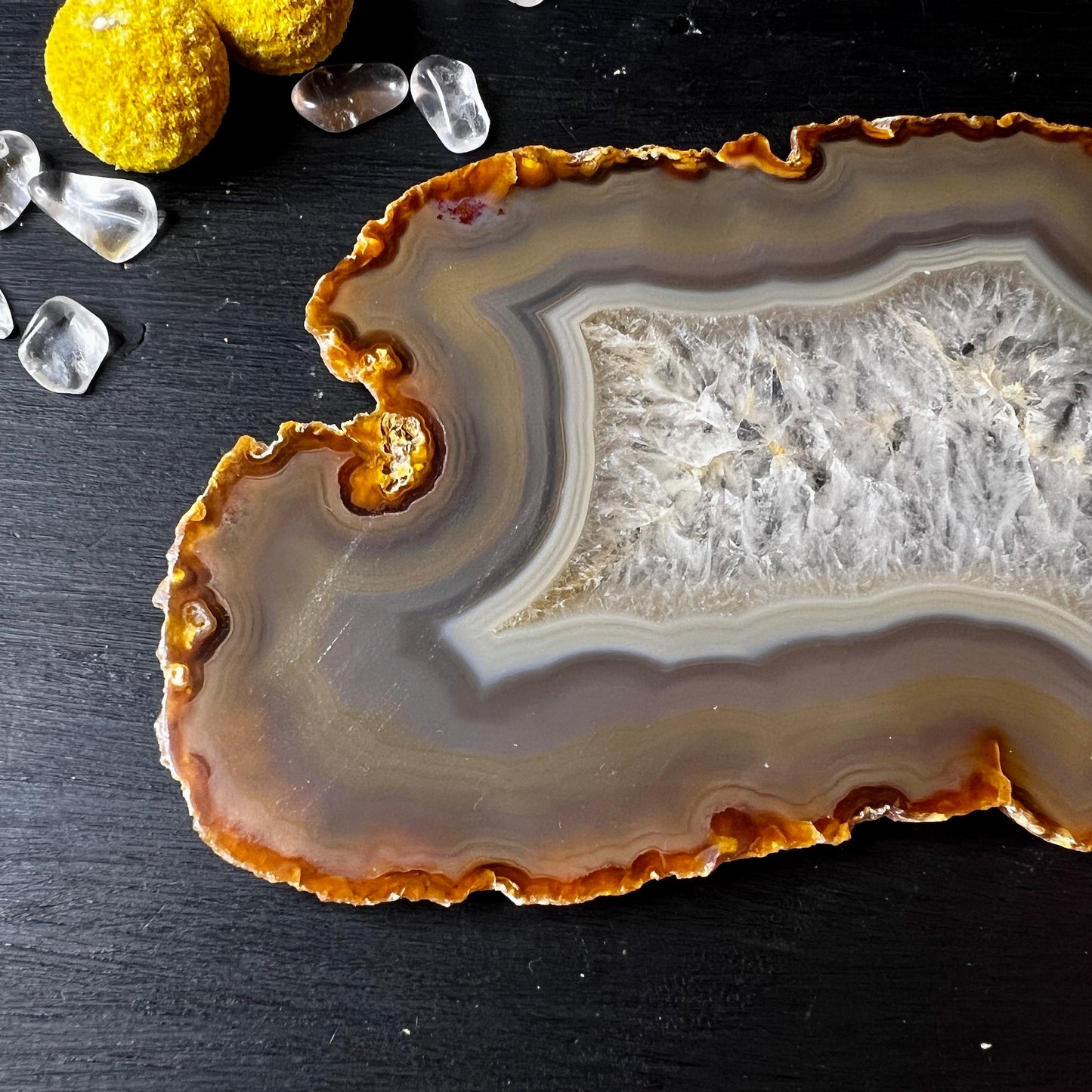 XL agate disc large approx. 21cm beige-orange natural color, Brazil