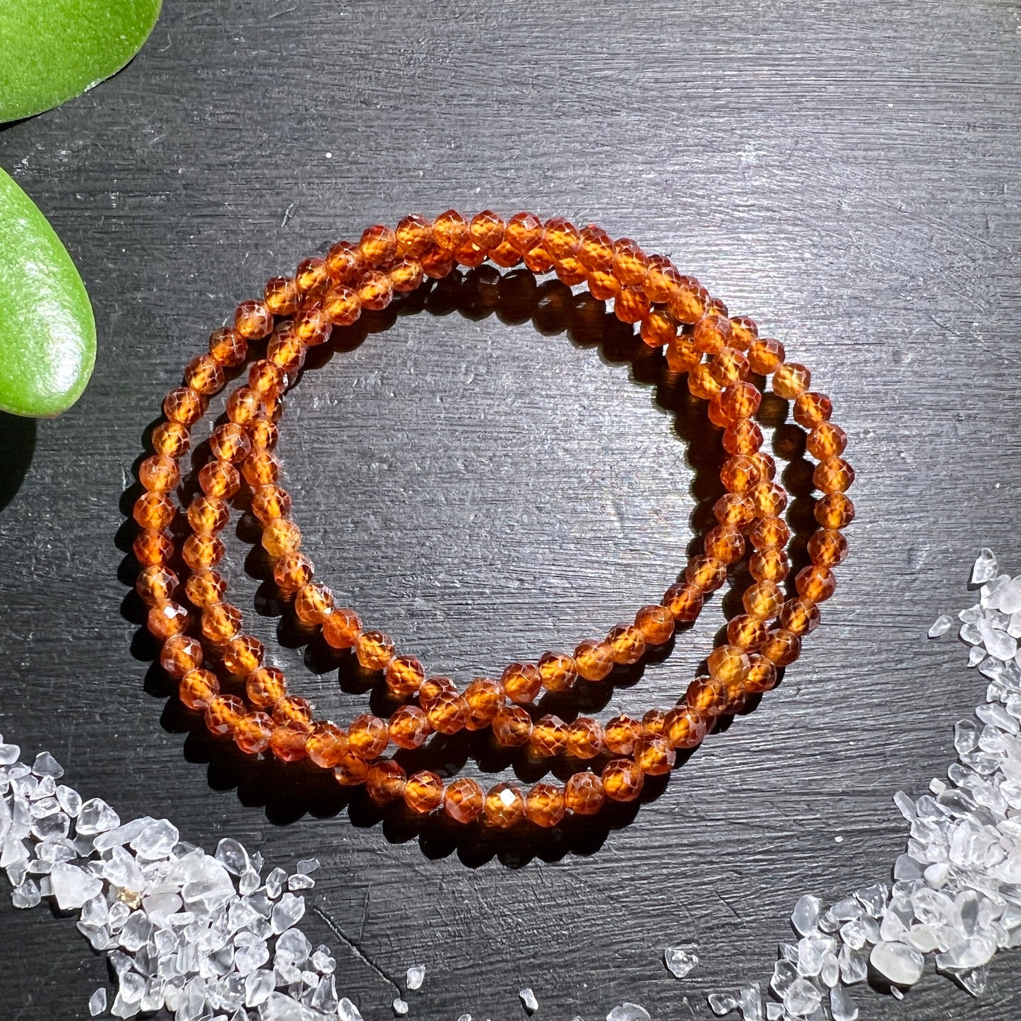 Orange Granat Spessartrin Armband | Happy Minerals