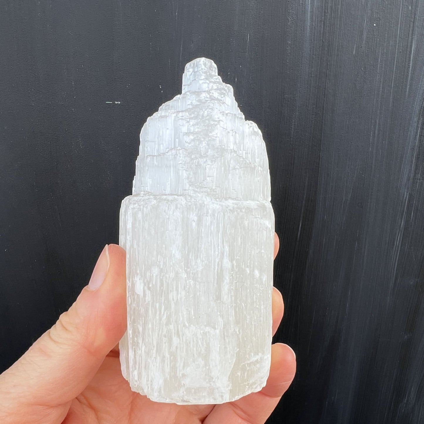 Selenit Kristall Turm 10cm | Happy Minerals