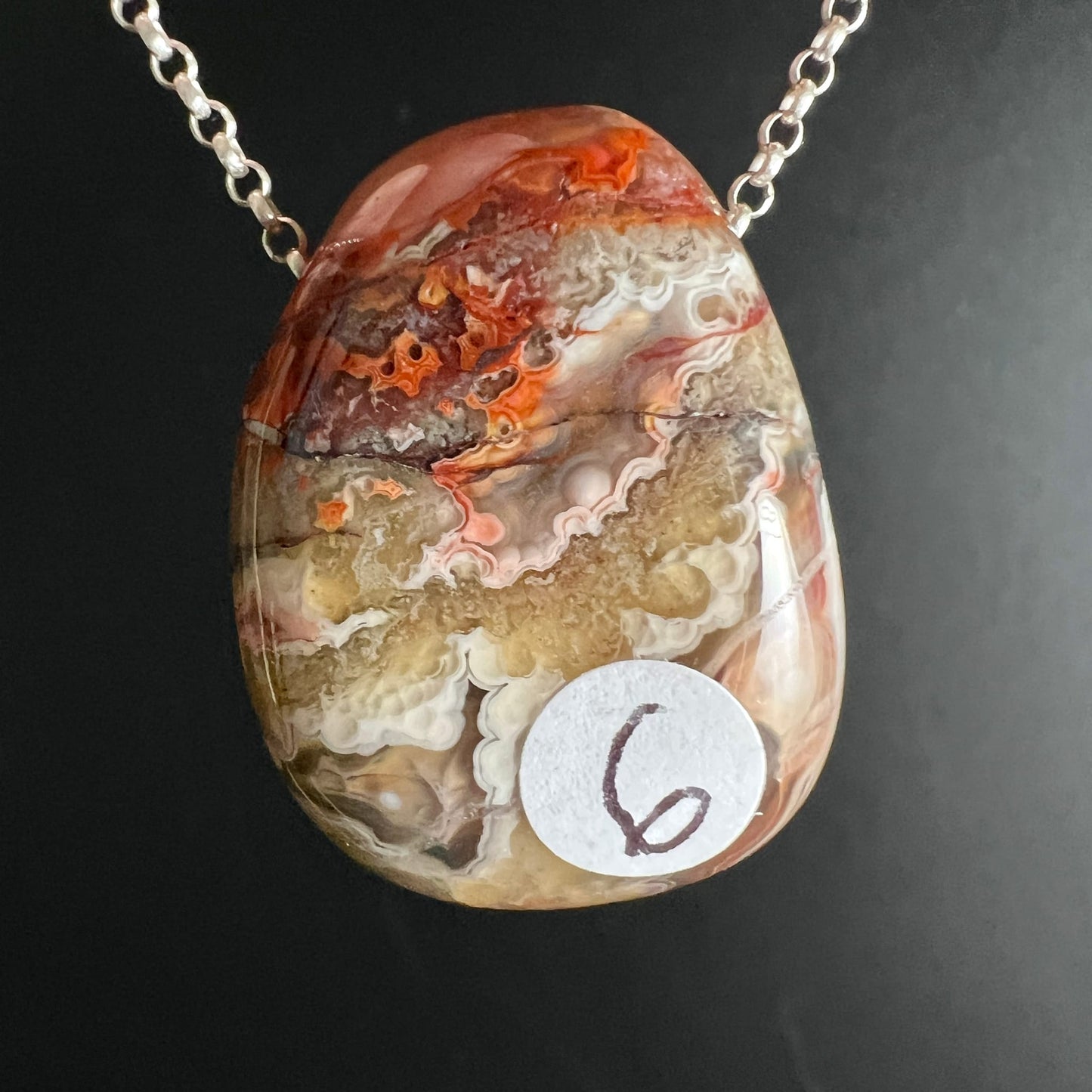 Crazy Lace Agate Pendant 30mm | Joy and Inner Strength