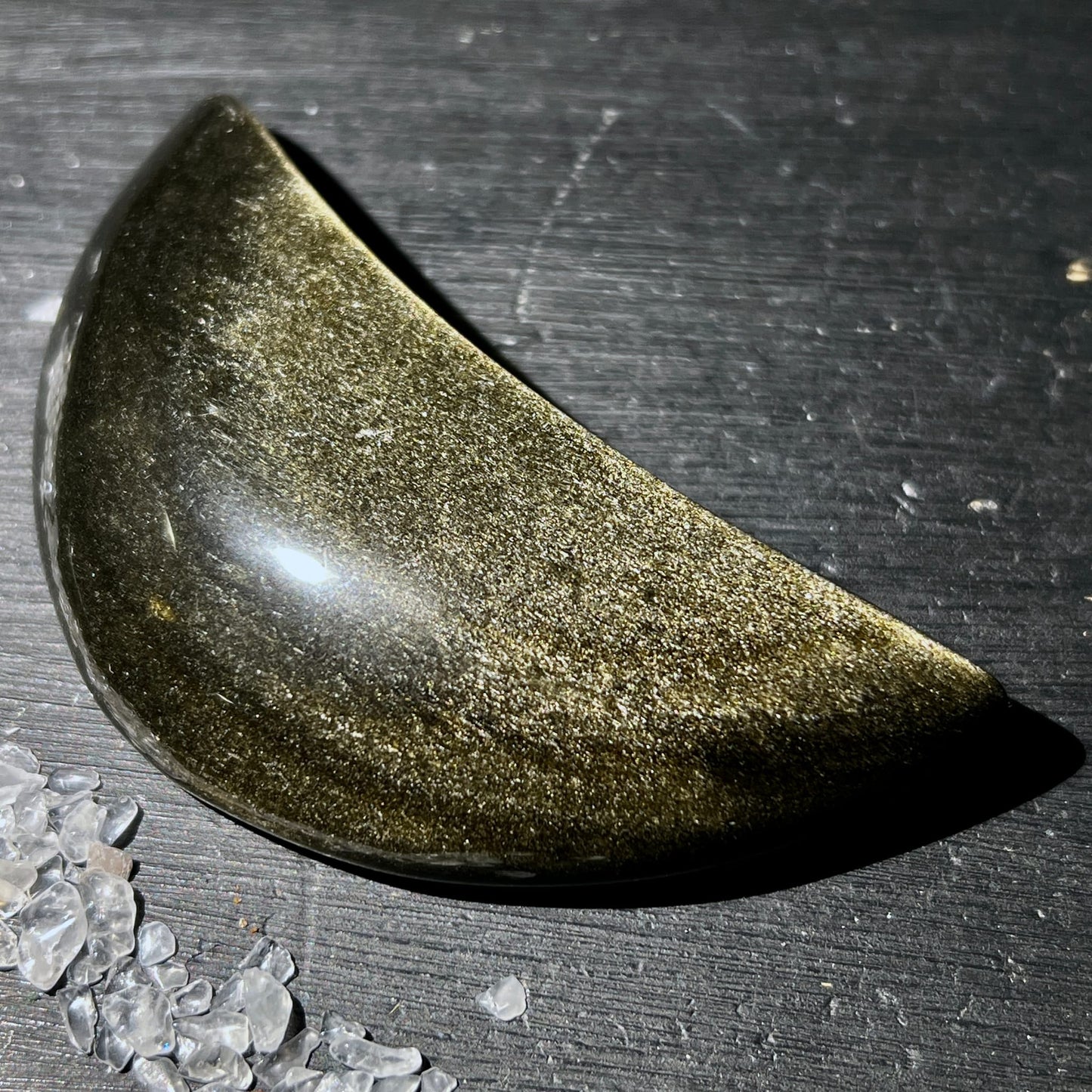 Goldobsidian Mond Handschmeichler 75mm | Schutz und Achtsamkeit