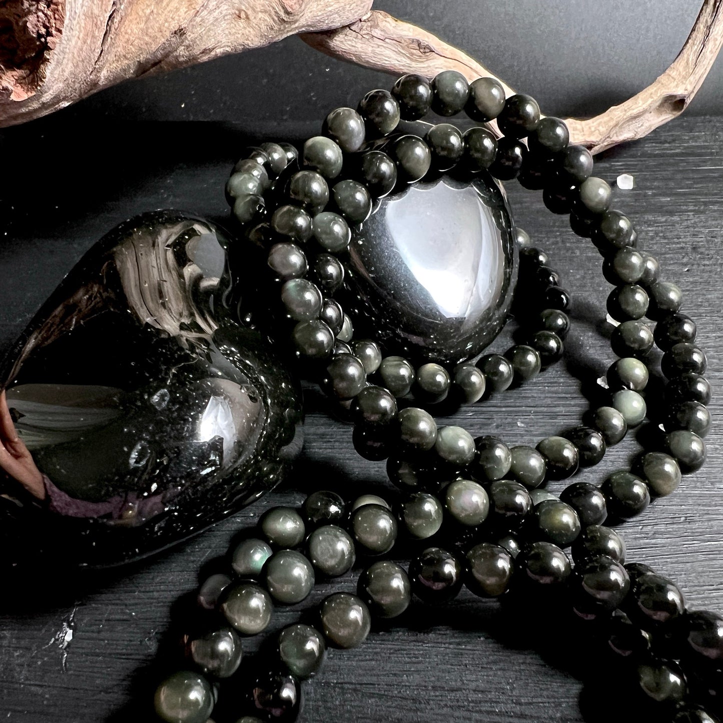Regenbogen Obsidian Edelstein Armband, Regenbogeneffekt im Licht, Geschenkidee | Happy Minerals