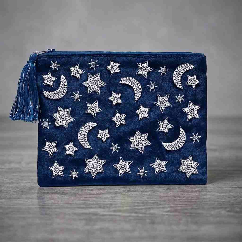 Samtbeutel Tarotkarten Tasche 20cm dunkelblau