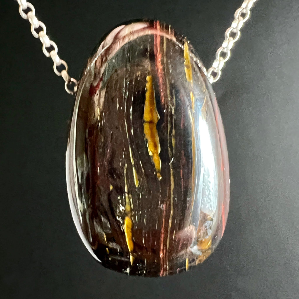 Tigereisen | an Silberkette | edler Anhänger | Namibia | Unikat | Happy Minerals