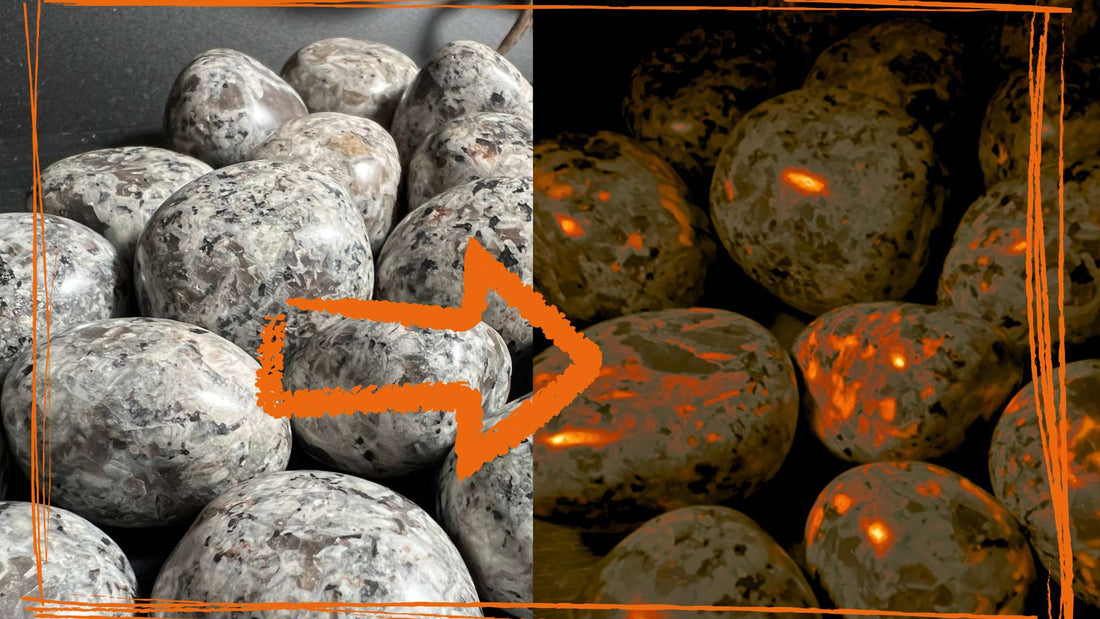 Yooperlite Blogbeitrag | UV reaktive Mineralien | Happy Minerals