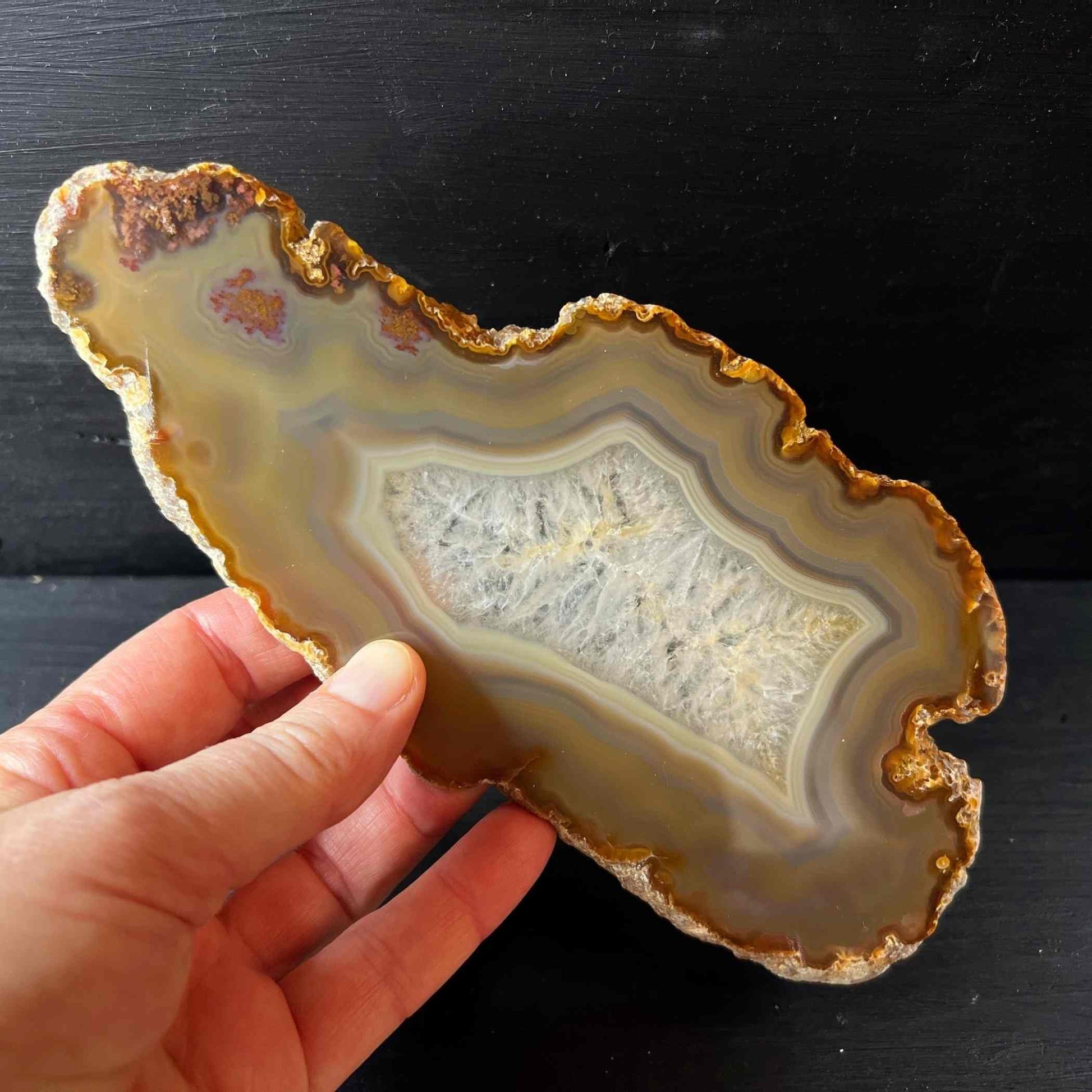 Achatscheibe beige aus Brasilien  | Happy Minerals