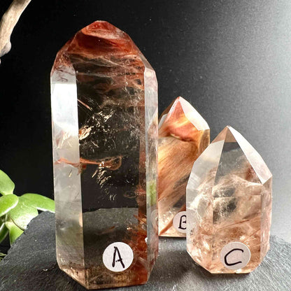 Amphibole Quartz Tower 40-68mm | Grounding and Inner Strength – Choose A, B, or C