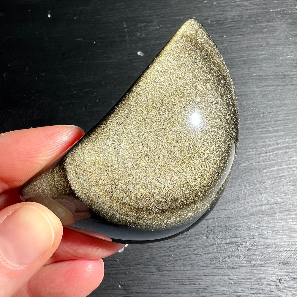 Goldobsidian Mond – Handschmeichler | Happy Minerals