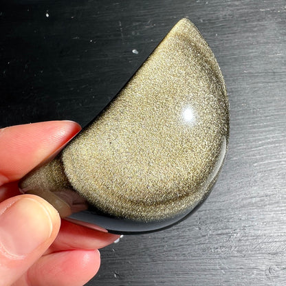 Goldobsidian Mond – Handschmeichler | Happy Minerals