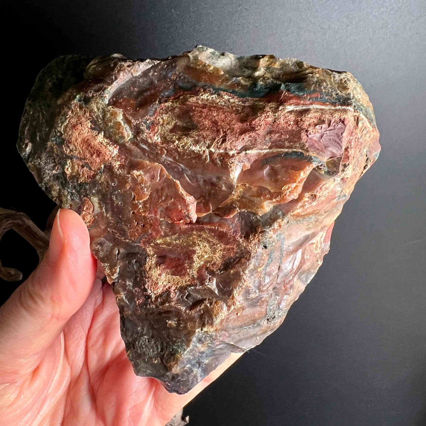 Heliotrop Rohstein aus Brasilien, Variante Nr. 1 Rückseite