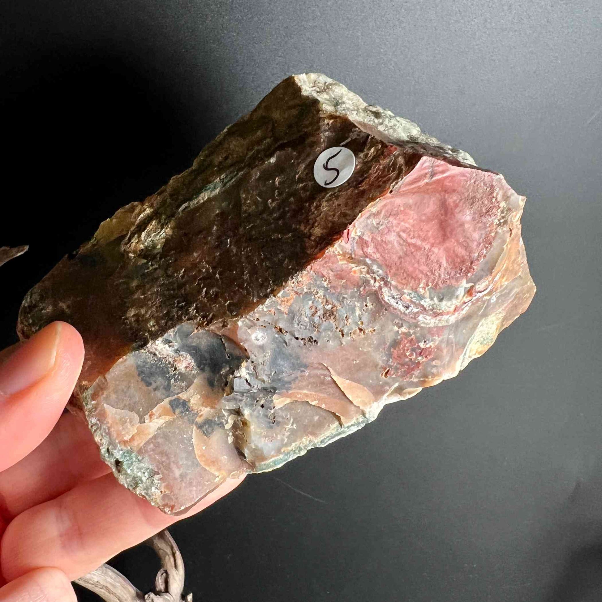 Heliotrop Rohstein aus Brasilien, braun-rot Variante Nr. 5