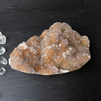 Galaxy Amethyst aus Uruguay, orange mit poliertem Rand, ca. 92mm