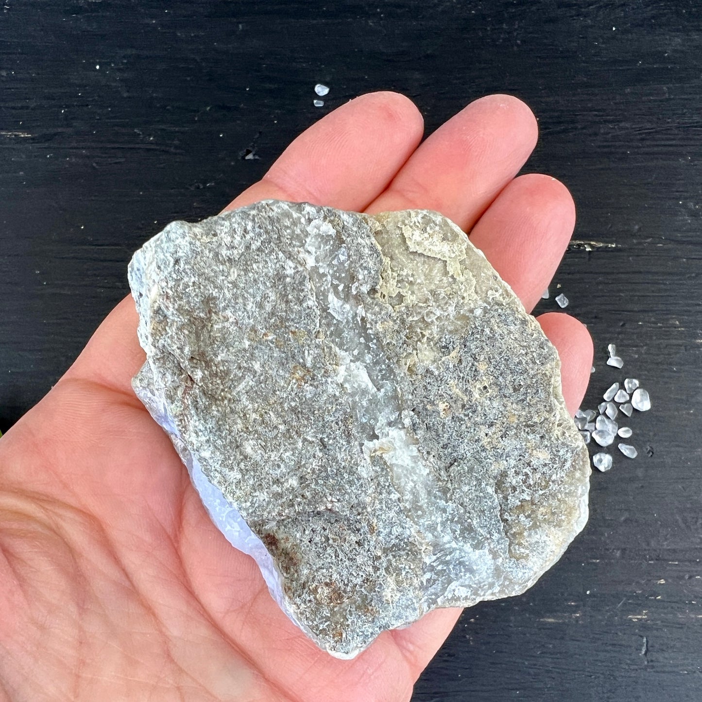 Blauer Chalcedon Rohstein 202g
