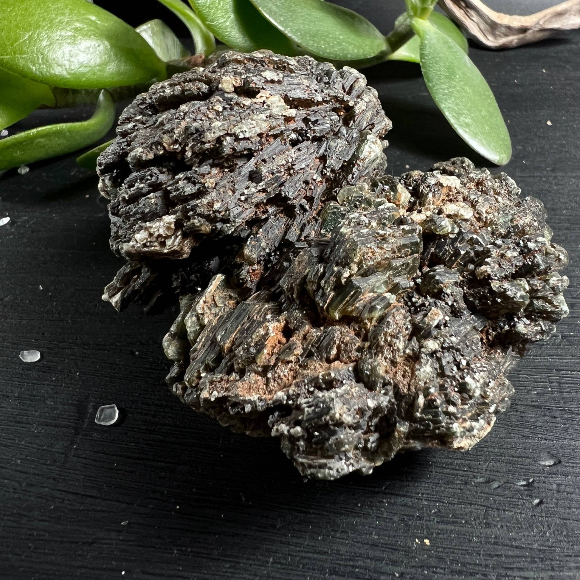 Grüner Muscovit Makro Glimmerglanz | feine Kristallschichten silbergrün schimmernd | Happy Minerals