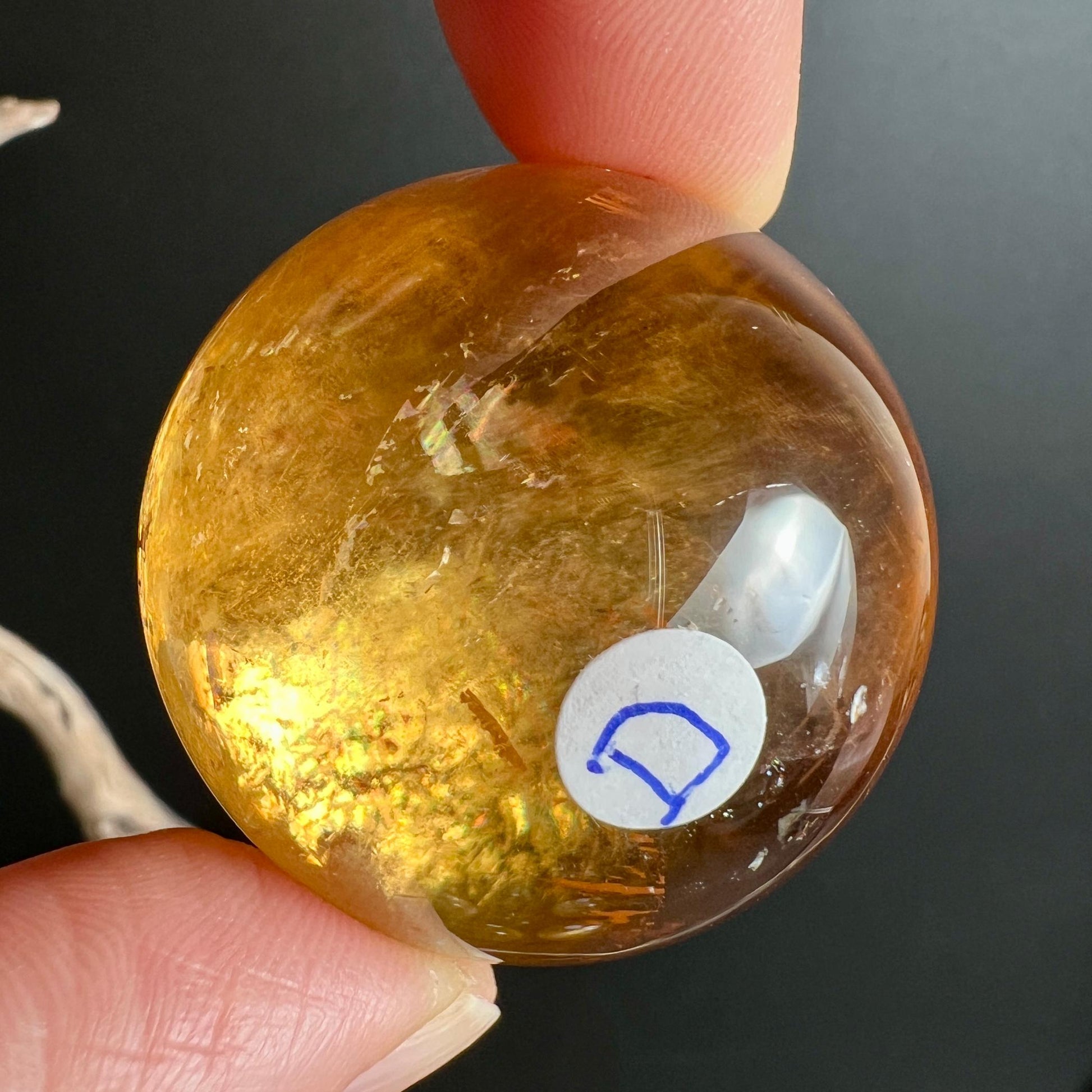 Optischer Calcit "D" ca. 40mm gelber Calcit, klar | Happy Minerals