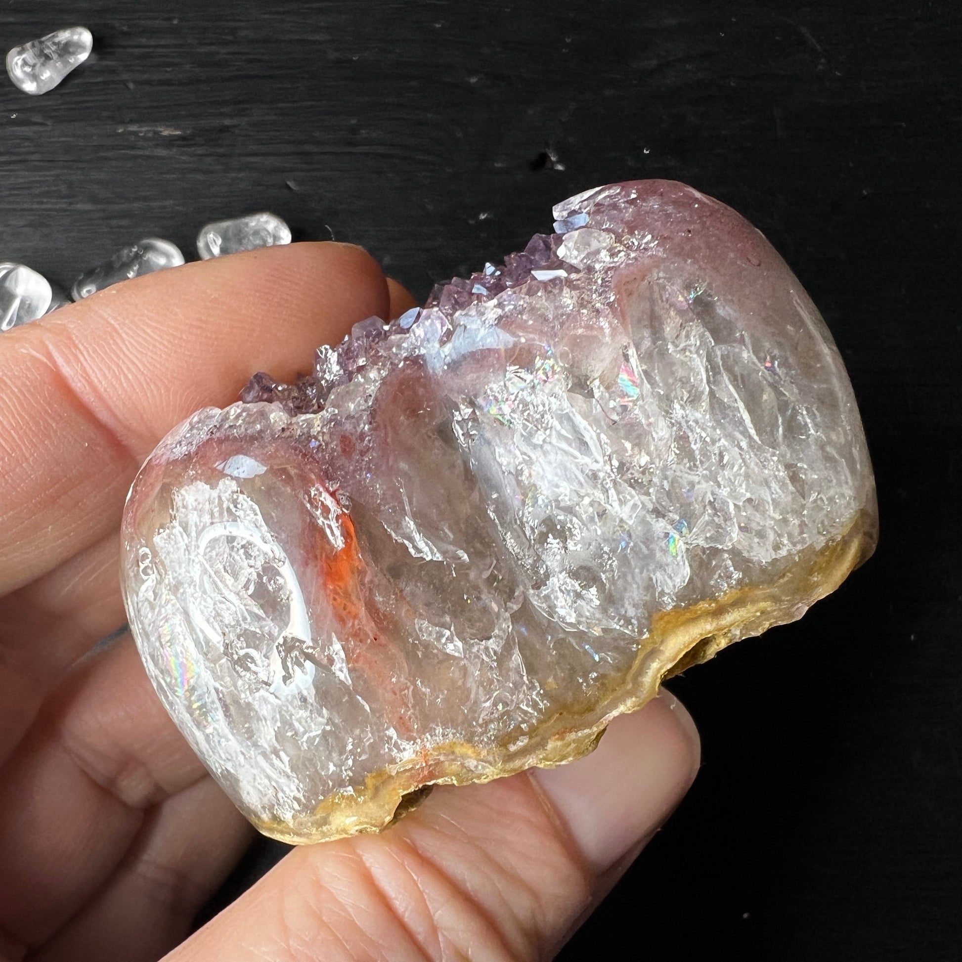Pink Amethyst Herz aus Uruguay, Vorne | Happy Minerals
