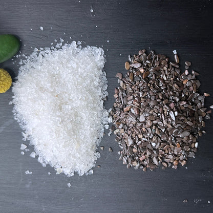 Set aus Hämatit und Bergkristall als Ladesteine
