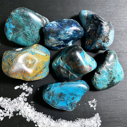 Shattuckit Handschmeichler aus Südafrika, Übersicht Rückseite | Happy Minerals