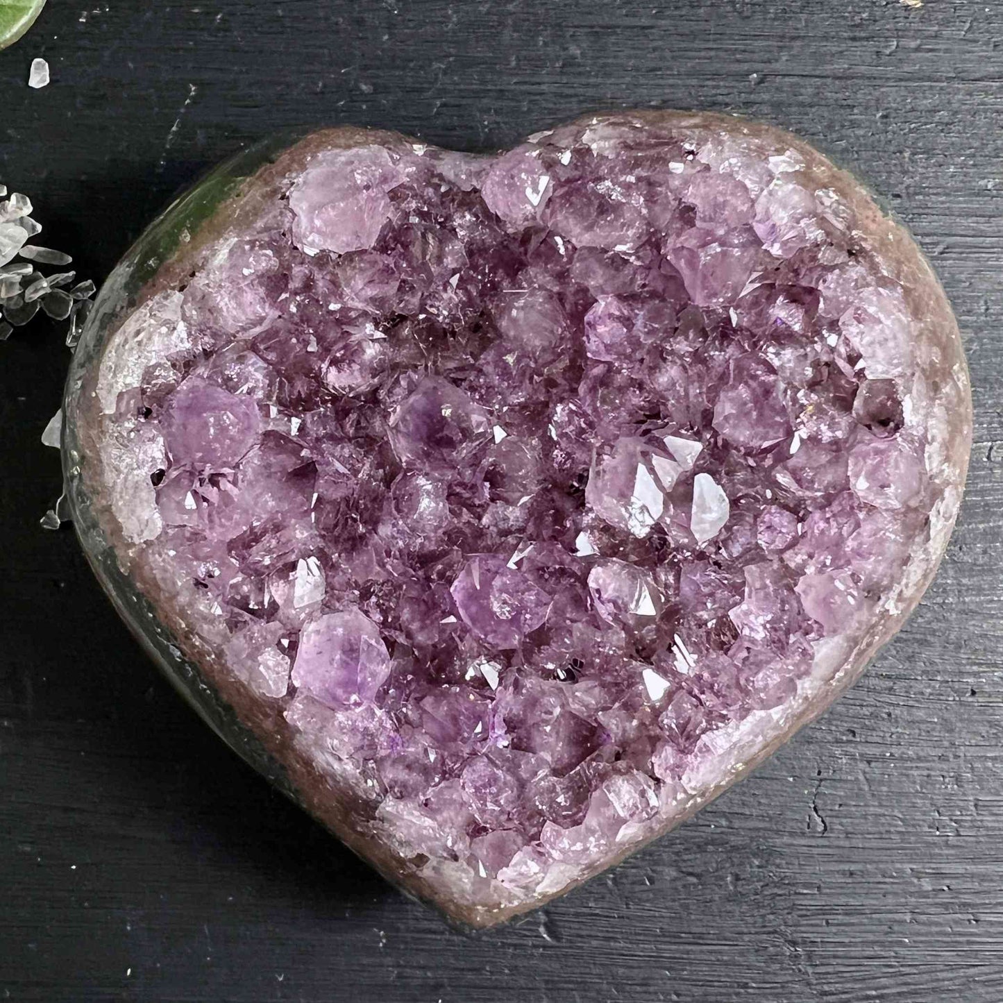 Amethyst Herz 8cm mit Achatbasis | Spirituelle Klarheit und innere Ruhe