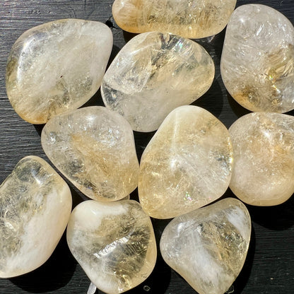 XL Citrin Trommelstein, erhitzter Amethyst, Taschenstein für Fülle und Positivität, ca. 2,5–4,5 cm | Happy Minerals