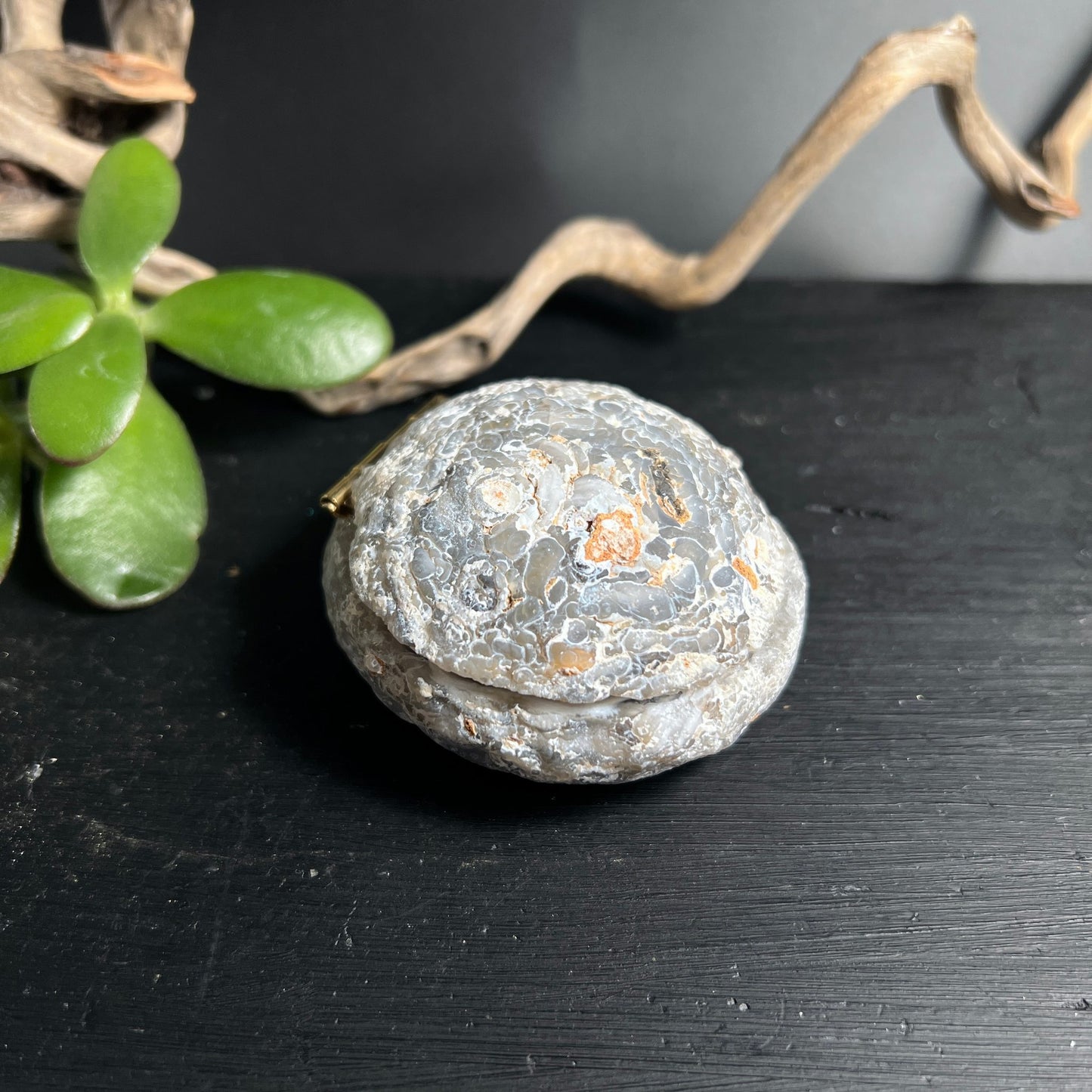 Achat Rohstein geschlossen | Graubraune Oberfläche | Natürliche Muster | Brasilien Unikat | Happy Minerals