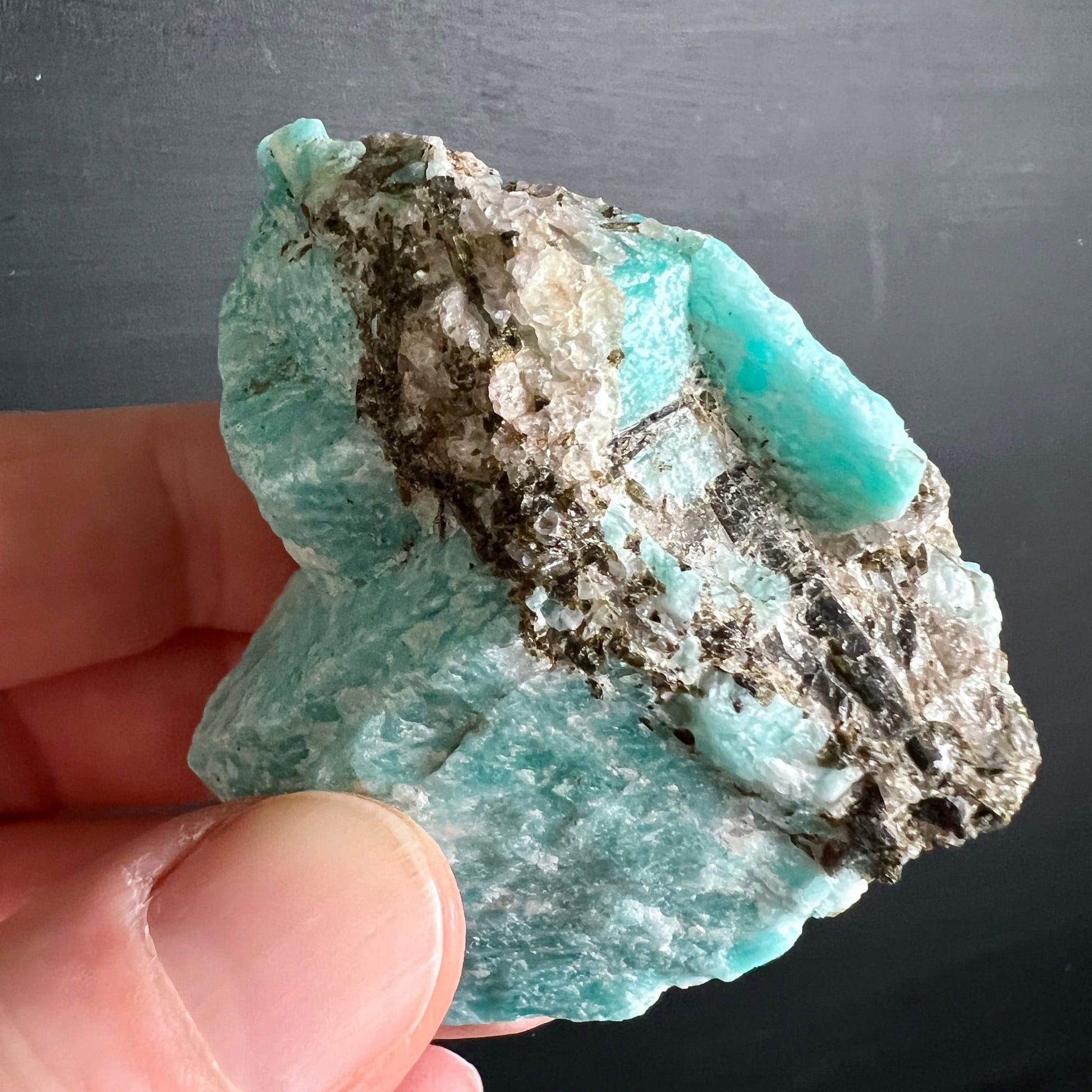 Amazonit mit Rauchquarz | Ansicht 16 | Happy Minerals