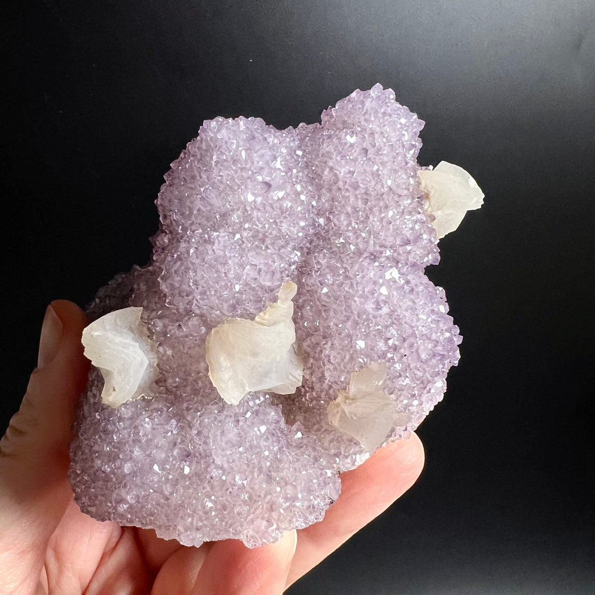 Amethyst | Traubenförmig | Calcit | Südafrika | Lila | Kristalle | Handschmeichler | Happy Minerals