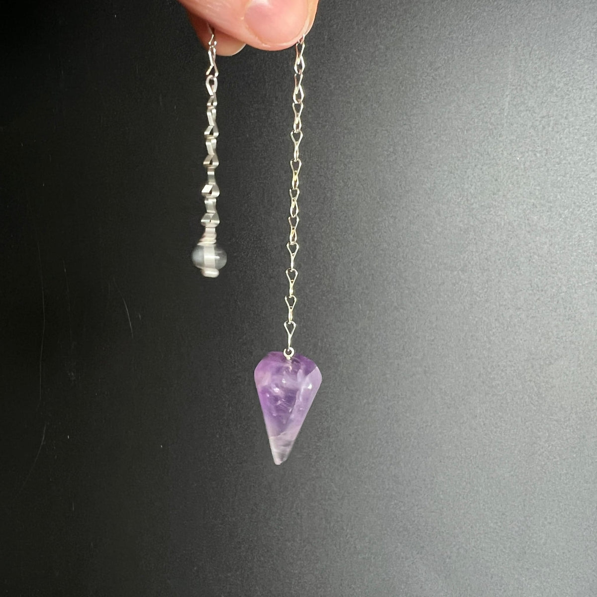 Amethyst-Pendel | Hängend | Silberkette | Bergkristall-Anhänger | Happy Minerals