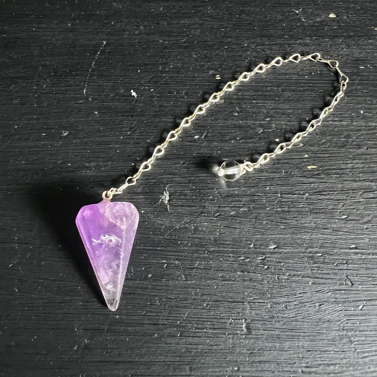 Amethyst | Pendel | Silberkette | Bergkristall-Perle | Brasilien | Happy Minerals