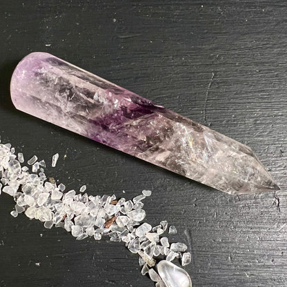 Amethyst | Bergkristall | Phantomkristall | Geist-Amethyst | Kristallstab | Brasilien | Happy Minerals