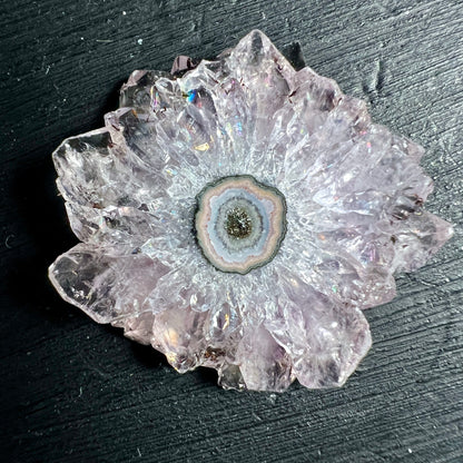 Amethyst Sonne Stalaktit | Uruguay | Regenbogenreflexe | schillernde Oberfläche | Happy Minerals