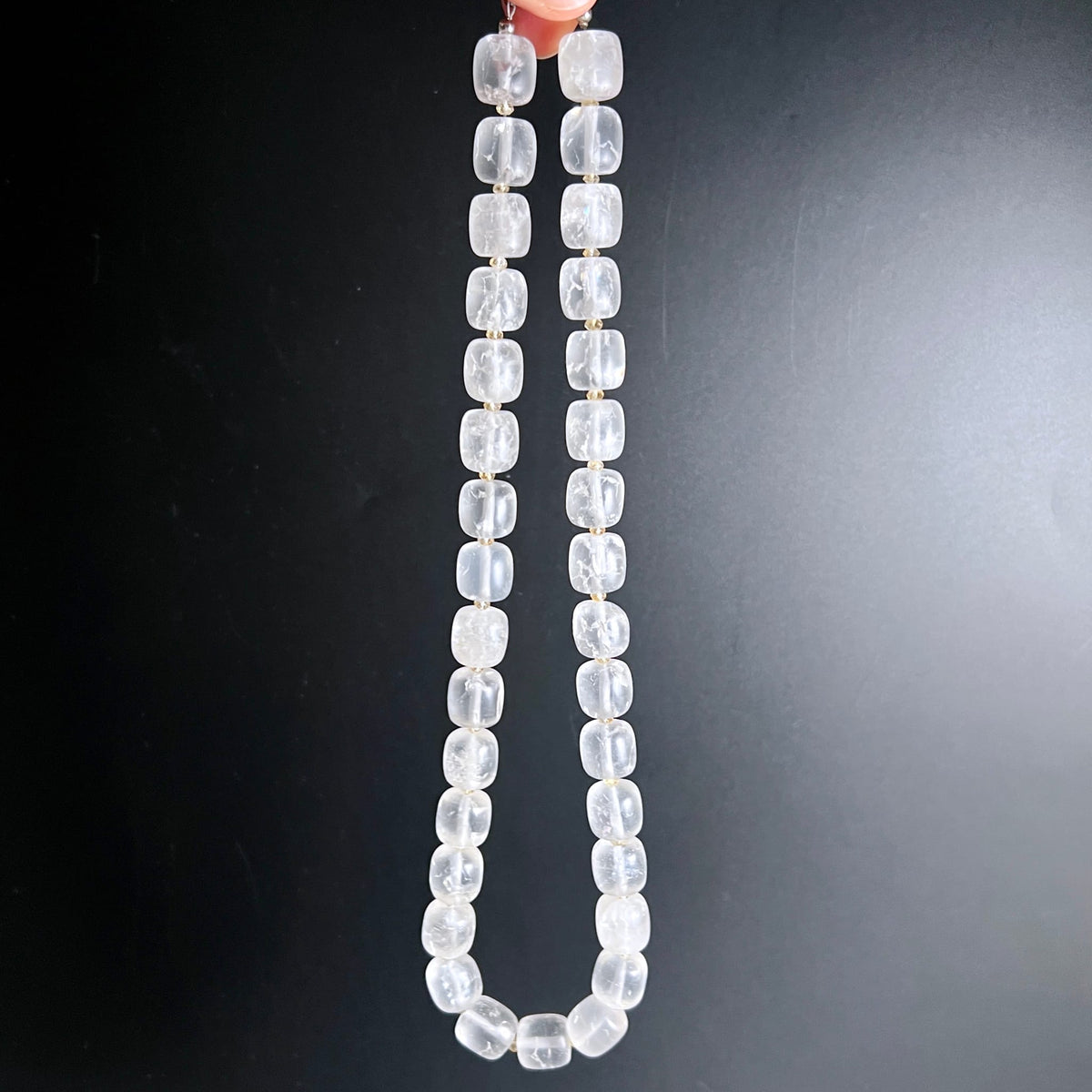 Bergkristall Citrin Kette hängend | volle Länge sichtbar | Happy Minerals Brasilien Schmuck