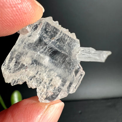 Bergkristall Fadenquarz | Beluchistan | Rohstein | Hand | Detailansicht | durchsichtige Kristalle | Happy Minerals