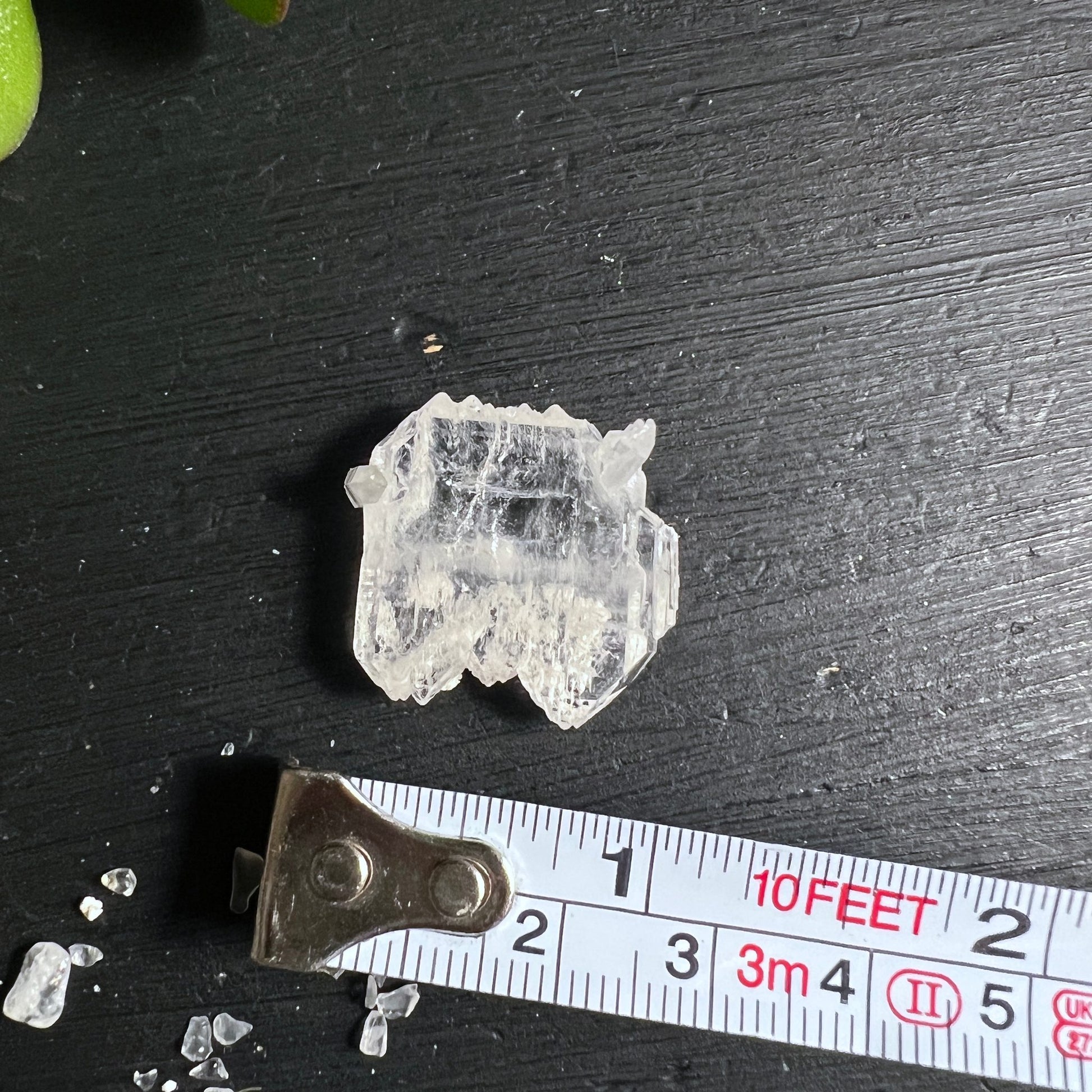 Bergkristall Fadenquarz | Beluchistan | Rohstein | Maßband | Größenmessung | transparente Kristalle | Happy Minerals