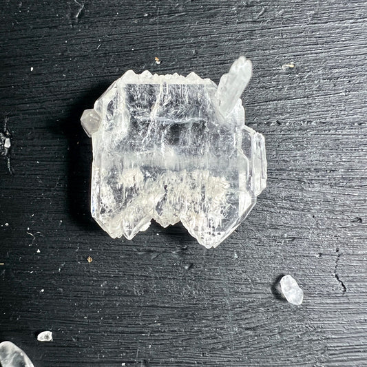 Bergkristall Fadenquarz | Beluchistan | transparenter Rohstein | Holzmaserung | Happy Minerals