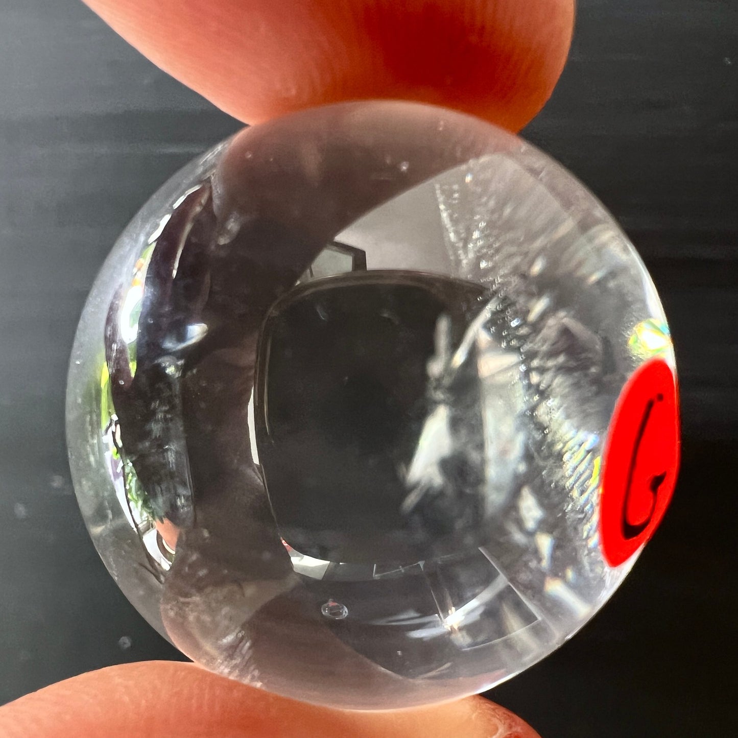 Bergkristall Kugel G | Brasilien | Daumen | Perfekte Rundung | Glasklare Oberfläche | Happy Minerals