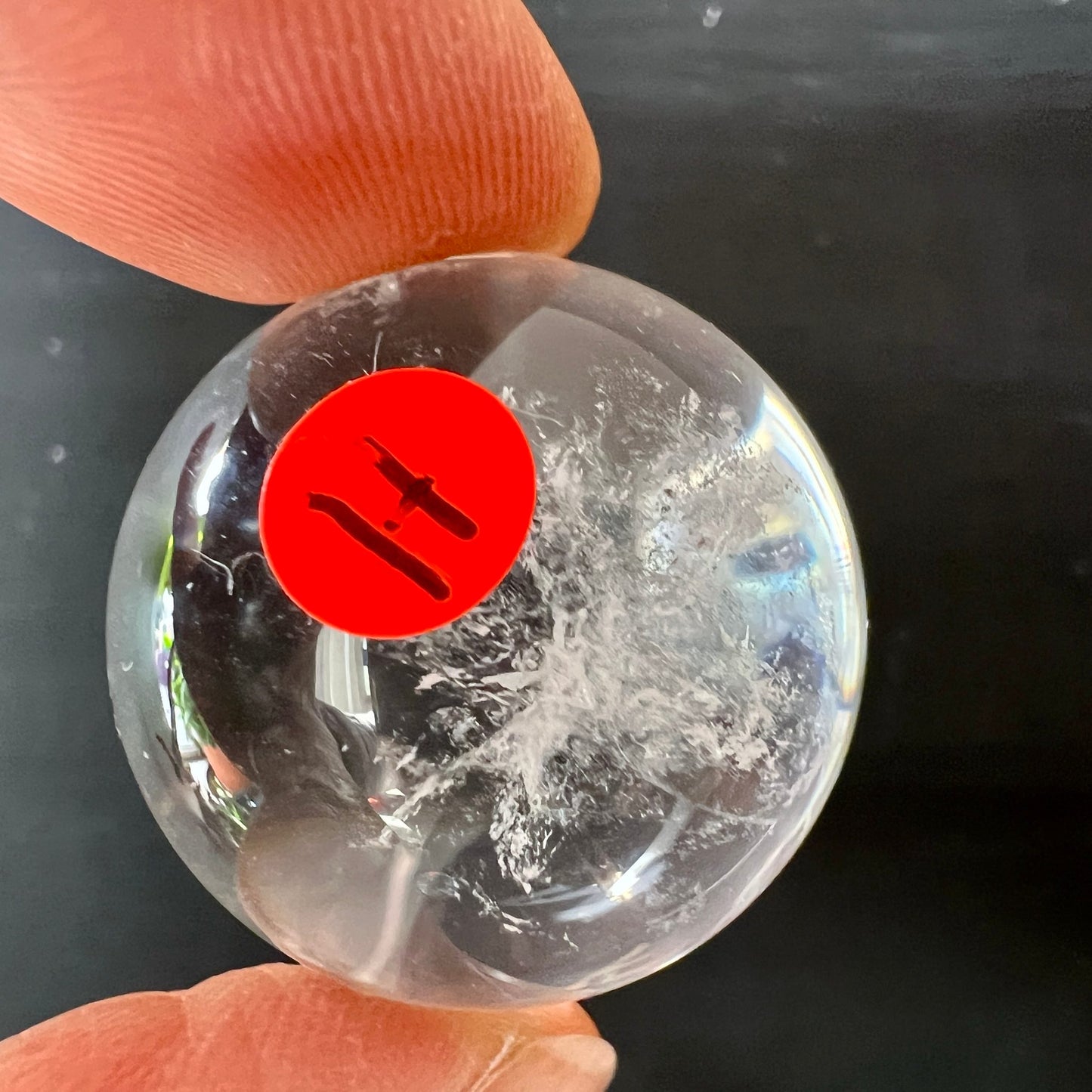 Bergkristall Kugel H | Brasilien | Finger | Innenstrukturen | Kristalline Einschlüsse | Happy Minerals