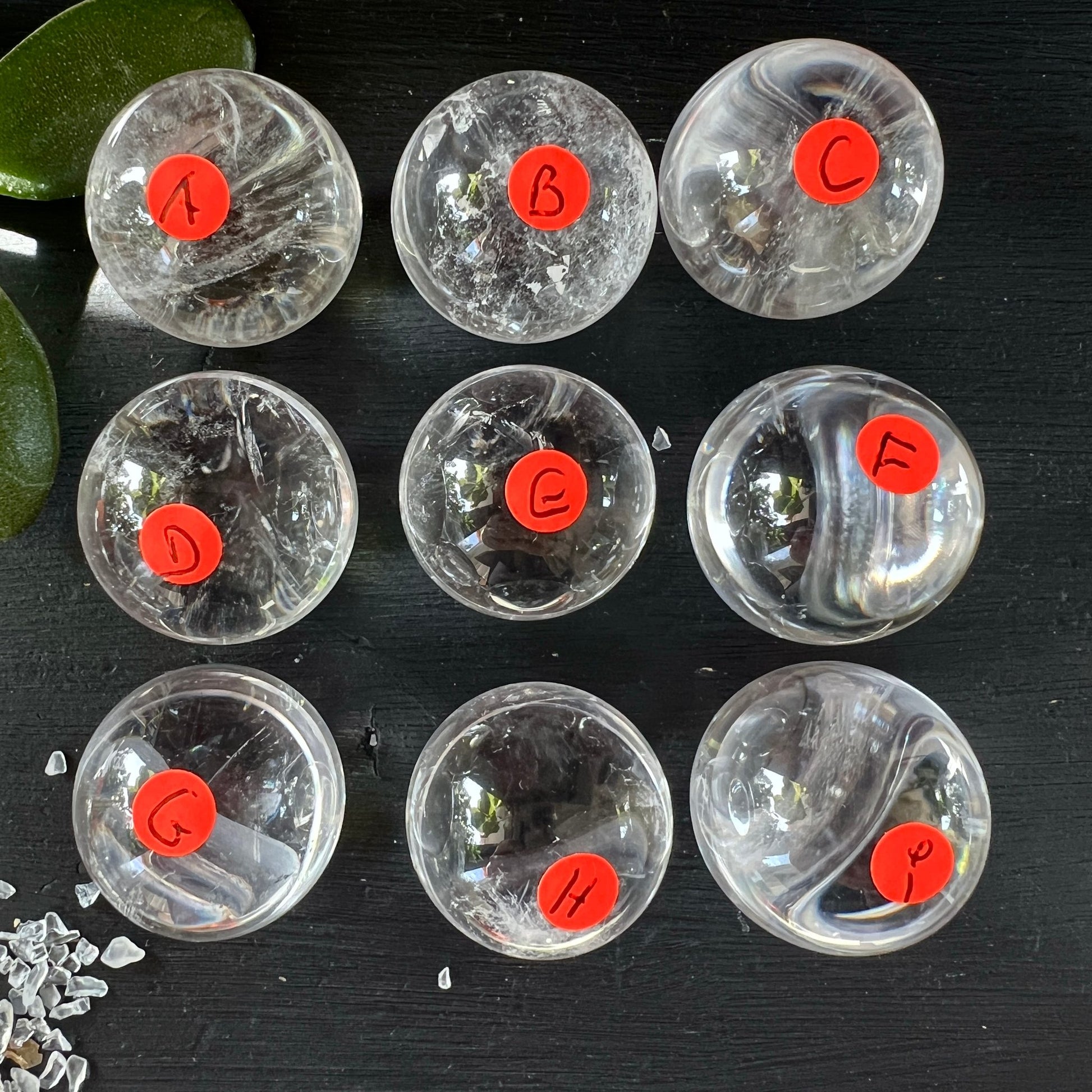 Bergkristall Kugeln Set | Brasilien | A-I Komplett | Verschiedene Transparenzgrade | Happy Minerals