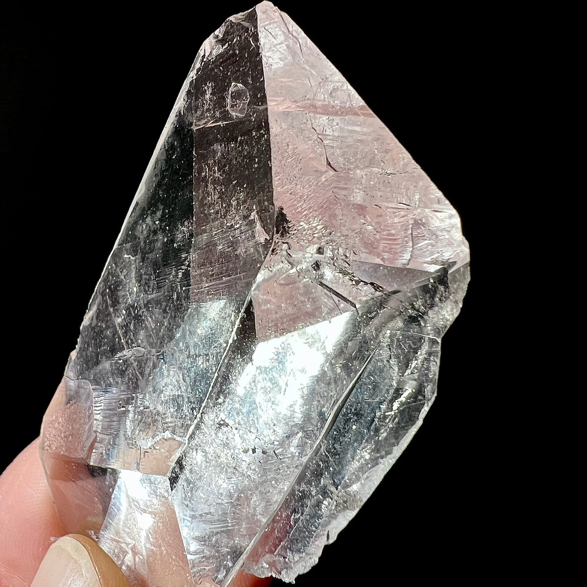 Bergkristall | Rohstein | Madagaskar | klar | Spitze | Lichtreflexion | Happy Minerals