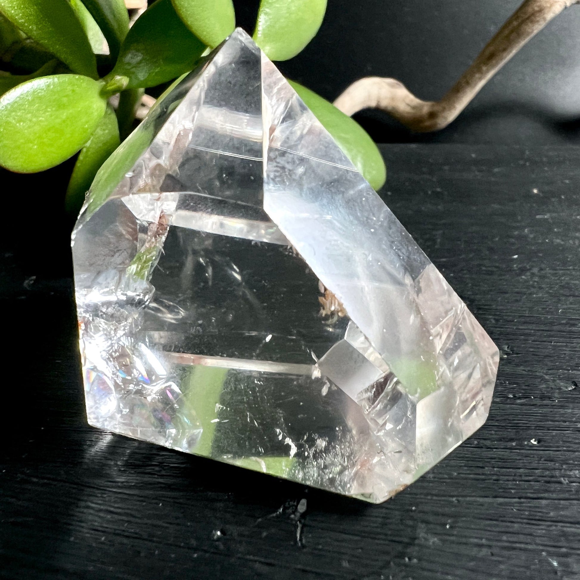 Bergkristall Spitze | Sukkulente | Prisma-Effekt | Lichtspiele | natürlich | Brasilien | Happy Minerals