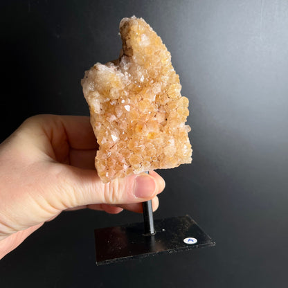 Citrin Variante A | Handgröße | bernsteinfarbene Kristalle | Seitenansicht | Brasil | Happy Minerals