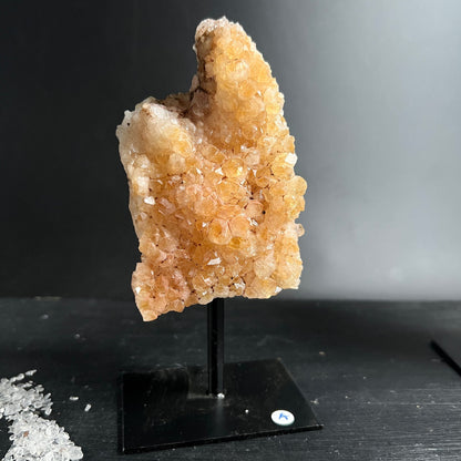 Citrin Variante A | honiggelber Kristallcluster | warme Goldtöne | Rohstein auf Metallständer | Happy Minerals