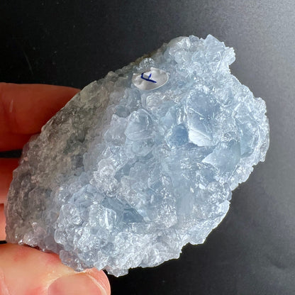 Coelestin Rohstein | Variante F | zartblaue Kristallflächen | natürliche Struktur | Madagaskar | Happy Minerals