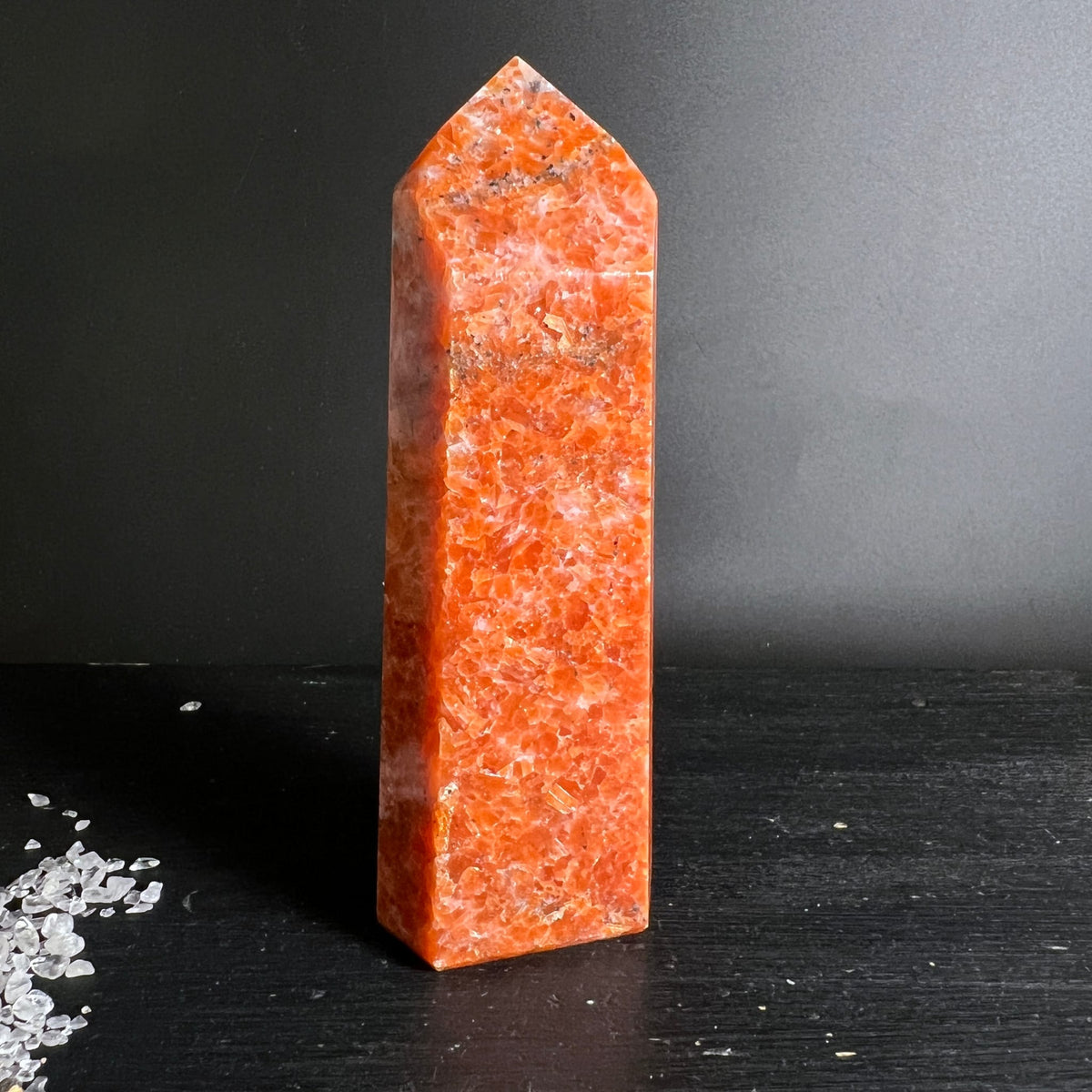 Feuercalcit | Orchideencalcit Turm | leuchtend orange | Kristallspitze | Mexiko | Happy Minerals