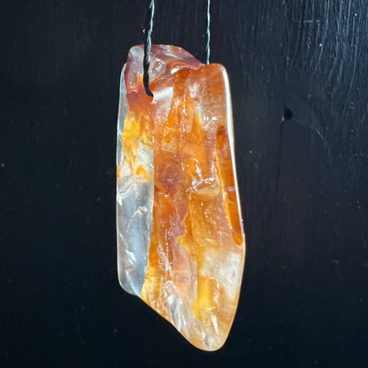 Golden Healer Limonit Quarz | Anhänger | Brasilien | goldene und klare Zonen | Happy Minerals